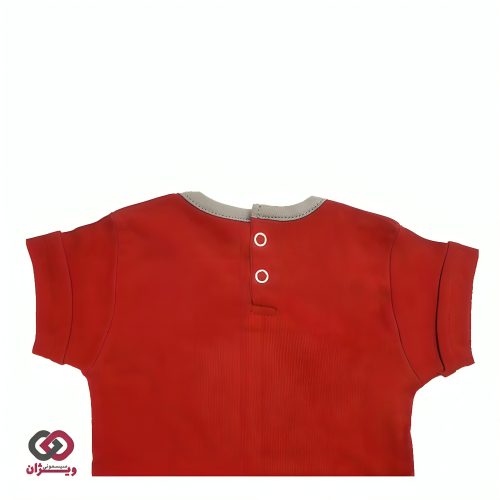 تیشرت آستین کوتاه کودک برند کوکالو طرح موشک رنگ قرمز و طوسی