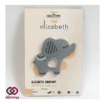 دندانگیر تمام سیلیکونی طرح فیل الیزابت elizabeth رنگ طوسی