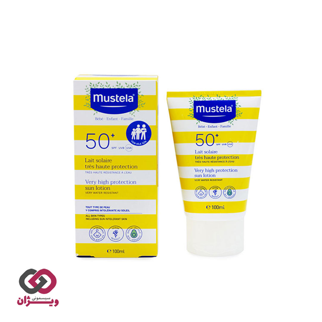 لوسیون ضد آفتاب 100 میل با +SPF 50 موستلا Mustela